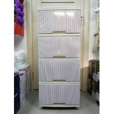 Комод Пластиковий Алеана "Смужки Рожеві" коричневий.