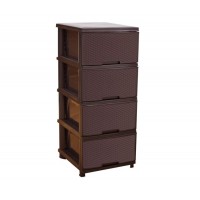 Комод пластиковий Алеана "Ротанг" Коричневий 123094/K