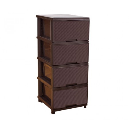 Комод пластиковий Алеана "Ротанг" Коричневий 123094/K