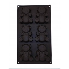 Силіконова форма для випічки "Ведмедики Барні" коричнева EMPIRE 1039