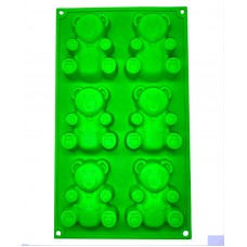 Силіконова форма для випічки "Ведмедики Барні" зелена EMPIRE