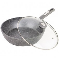 Сковорода-сотейник Kamille Granite d 28 см із кришкою KM-4277GR