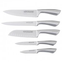 Набір кухонних ножів з нержавіючої сталі з підставкою 6 предметів Kamille 5130