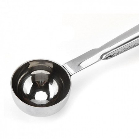 Ложка для кави мірна 20 мл, 17,5 х 3,8 х 2,4 см із затискачем Kamille