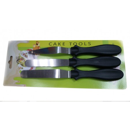 Набір кондитерських шпателів-ножів 3 штуки з нержавіючої сталі 0634