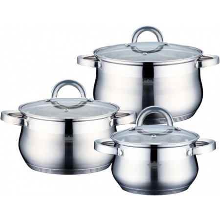 Набір каструль 6 предметів PETERHOF з нержавіючої сталі