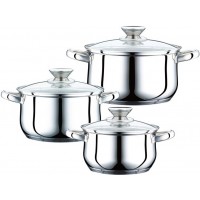 Набір каструль 6 предметів PETERHOF PH-15823 з нержавіючої сталі