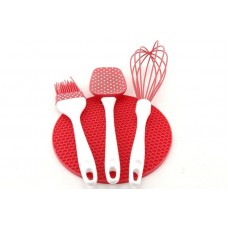 Набір силіконовий приладдя А-Плюс 1956 (лопатка, віночок, кисть, килимок)