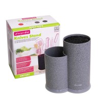 Підставка для ножів Kamille 22 см сірий подвійний мрамур КМ-7607