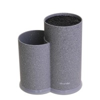 Підставка для ножів Kamille 22 см сірий подвійний мрамур КМ-7607