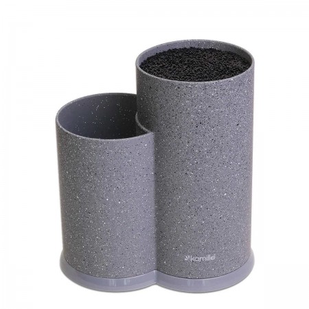 Підставка для ножів Kamille 22 см сірий мармур