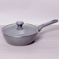 Сковорода-сотейник Kamille Granite d 24 см із кришкою KM-4275GR