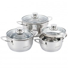 Набір каструль 6 предметів Maestro з нержавіючої сталі з кришкою MR-3510-6