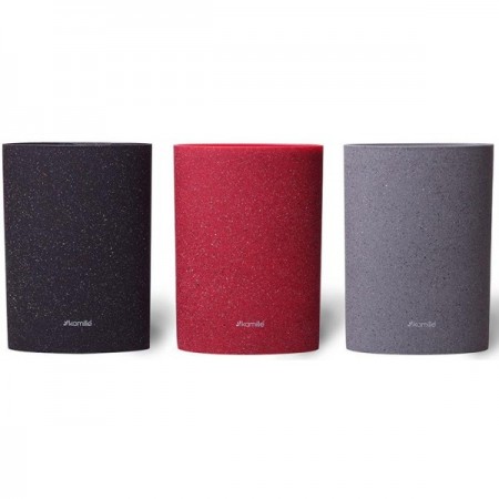 Колода для ножів 22 см пластикова кругла мармур сірий Kamille