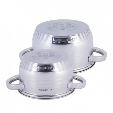 Набір каструль із нержавіючої сталі 4 предмети (1,5л, 2л)