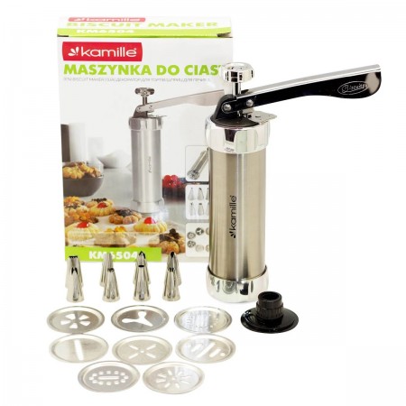 Шприц-прес кондитерський Kamille 16 насадок із нержавіючої сталі Kamille