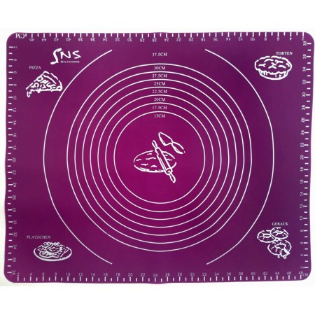 Силиконовый коврик 50 х 40 см с разметкой фиолетовый SnS