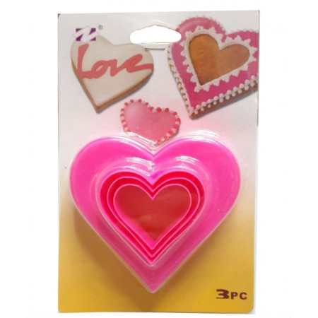 Вирубки для печива двосторонні Серце 3 штуки