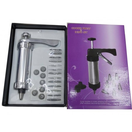 Кондитерський шприц прес дозатор з 8 насадками для кремів та 13 насадками для печива Cookie Press 760-ММ