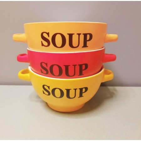 Набір бульйонниць-піал з ручками 650 мл 6 шт кераміка SOUP SNT 20338