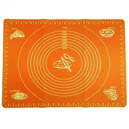 Силіконовий килимок для розкочування та випікання тіста 40 х 50 см помаранчевий A-PLUS 1952