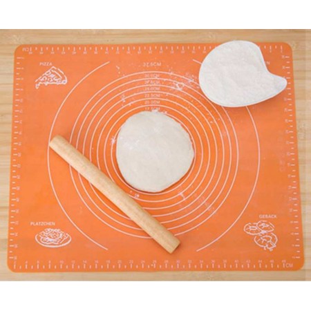 Силіконовий килимок для розкочування та випікання тіста 40 х 50 см помаранчевий A-PLUS 1952