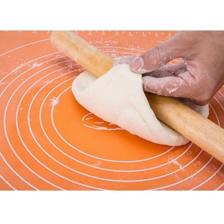 Силіконовий килимок для розкочування та випікання тіста 40 х 50 см помаранчевий A-PLUS 1952