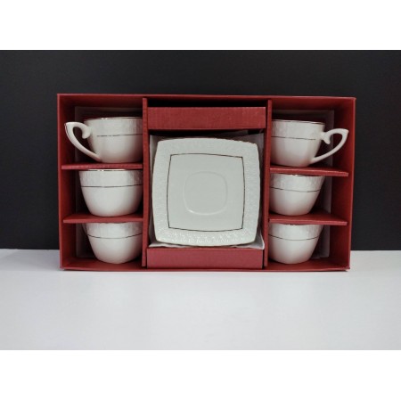 Набір кавовий 12 предметів 90 мл білий фарфоровий Снігова королева Interos