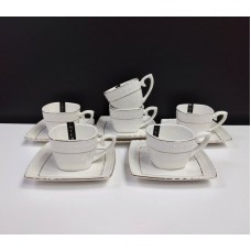 Набір кавовий 12 предметів 90 мл білий фарфоровий Снігова королева Interos 507006