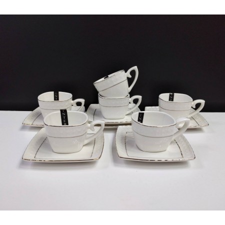 Набір кавовий 12 предметів 90 мл білий фарфоровий Снігова королева Interos