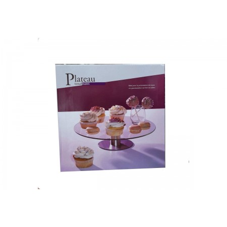 Блюдо-підставка поворотна d-32 см скляна на ніжці для кенді барів A-PLUS 1819