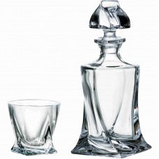 Подарунковий набір Bohemia Quadro 5 пр. (штоф 770 мл склянки 340 х 4) Crystalite 99999 99A44 498 BOH