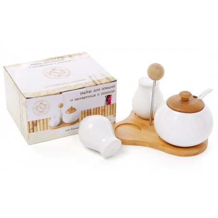 Набір для спецій Naturel на бамбуковій підставці BonaDi 289-131/01643