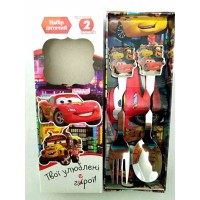 Набір дитячих столових приладів Тачки Маквін ложка та вилка Україна ТД