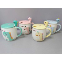 Чашка з кришкою та ложкою керамічна Дракоша 400 мл Stenson R88389/3