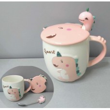 Чашка з кришкою та ложкою керамічна Дракоша 400 мл Stenson R88389/3