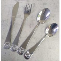 Набір дитячих столових приладів 4 предмети із нержавіючої сталі Kamille KM 5336