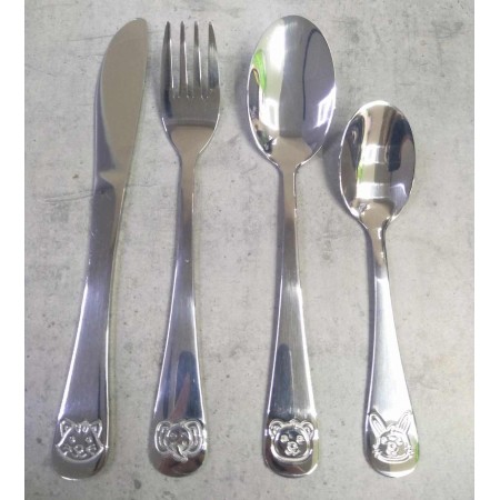 Набір дитячих столових приладів 4 предмети із нержавіючої сталі Kamille KM 5336