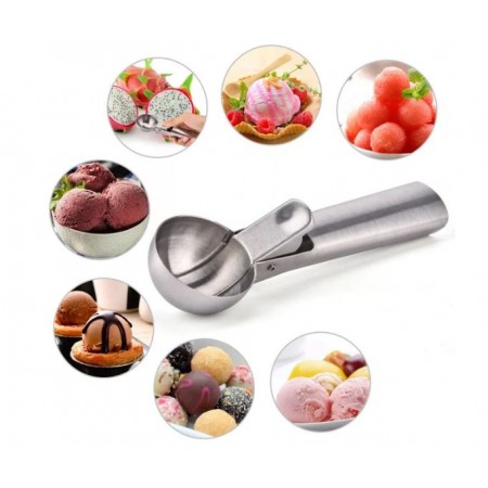 Ложка для морозива із нержавіючої сталі з виштовхувачем Kamille KM-5195