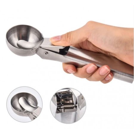 Ложка для морозива із нержавіючої сталі з виштовхувачем Kamille KM-5195