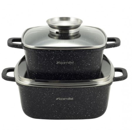 Набір посуду 5 предметів (20 см, 24 см) із прихватками Kamille KM-4434