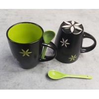 Чашка керамічна VaBene 0,33 л з ложкою VBN-210004