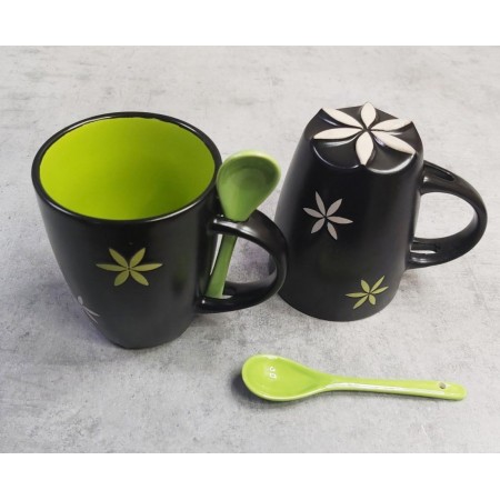 Чашка керамічна VaBene 0,33 л з ложкою VBN-210004