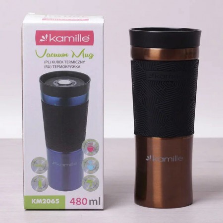 Термокухоль 480 мл Kamille з нержавіючої сталі Бронзовий
