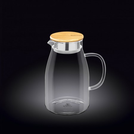 Глек скляний з бамбуковою кришкою Wilmax 1500 мл WL-888215/A