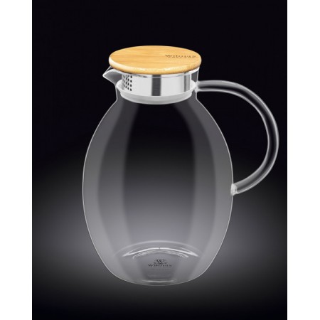 Глек скляний з бамбуковою кришкою Wilmax 2400 мл WL-888212/A