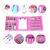 Набір для малювання та творчості 208 предметів у валізі з мольбертом UKC 207