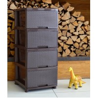 Комод пластиковий Алеана "Ротанг" Коричневий 123094/K