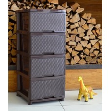 Комод пластиковий Алеана "Ротанг" Коричневий 123094/K