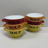 Набір бульйонниць-піал з ручками 650 мл 6 шт кераміка SOUP SNT 20338